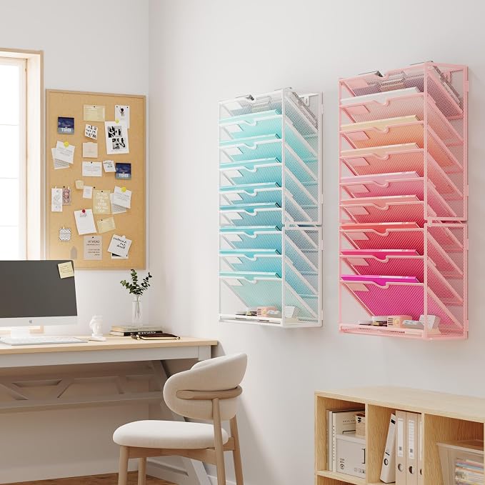 Lavatino 10-Tier Hanging Wall File Folders Organizer - Image 6