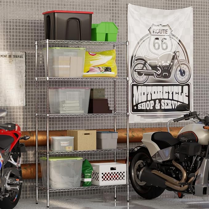 14" Deep x 42" Wide x 74" Height Wire Shelving Kit | 5-Tier | NSF Commercial - Image 5