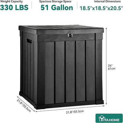 YITAHOME Deck Box, 51 Gallon Weatherproof Outdoor Storage Container - Image 7