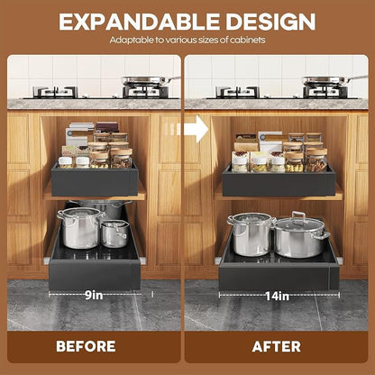 Seinloes 4 Pack Expandable Pull Out Cabinet Organizer 21" Deep - Image 4