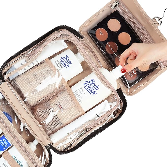 NISHEL Travel Toiletry Bag for Women, Makeup Essentials Organizer, Hanging Case - Image 4