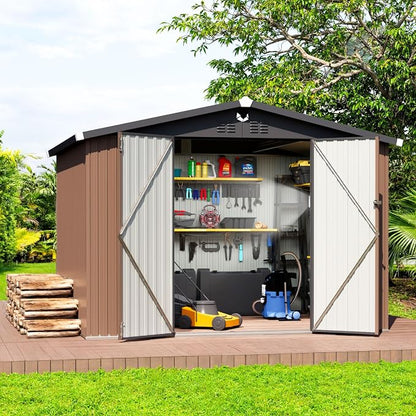 Metal Storage Shed, 10x8 Outdoor Storage Building, Large Backyard Garden Sheds by Sannwsg