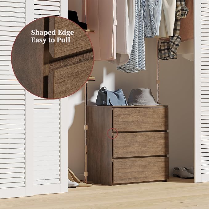 woodtalks 3 Drawer Dresser, Wood Chest Drawers - Image 4