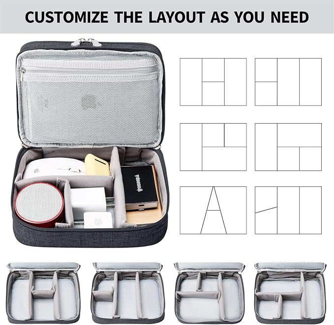 Lanola Travel Cable Organizer Bag, Electronic Accessories Case Portable Double - Image 4