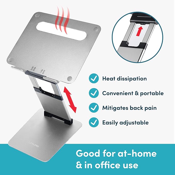 Laptop Stand for Desk, Ergonomic Sit to Stand Laptop Holder Convertor, - Image 4