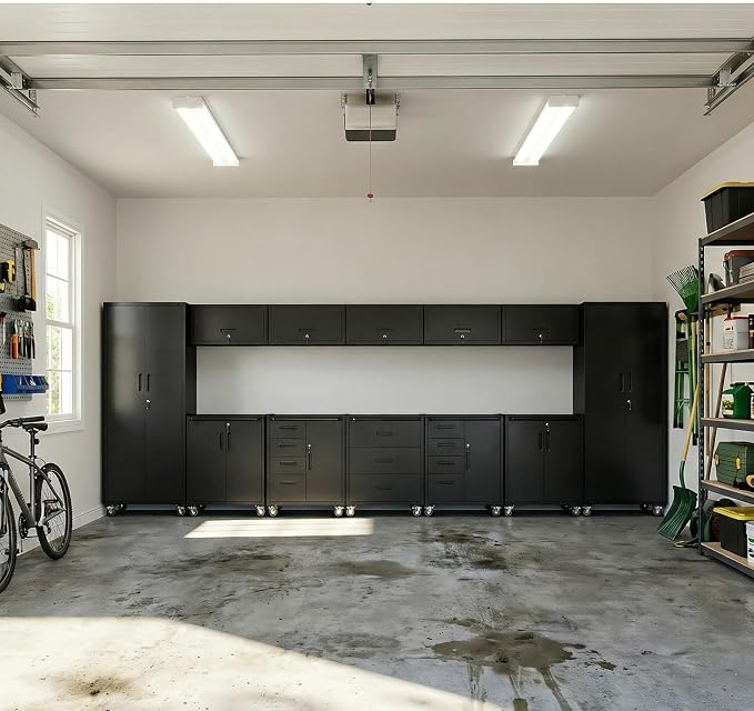 12-Piece Heavy Duty Steel Garage Cabinet System | All-in-One Modular Garage - Image 9