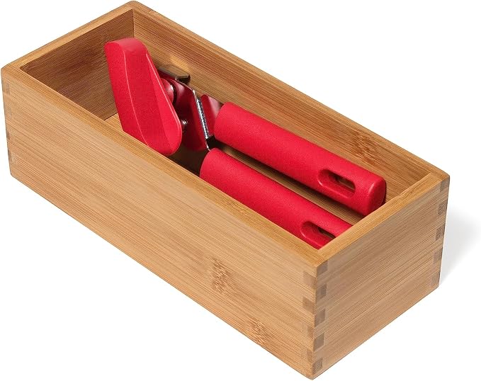 Lipper International Bamboo Wood Utensil Holder Storage Box - Image 7