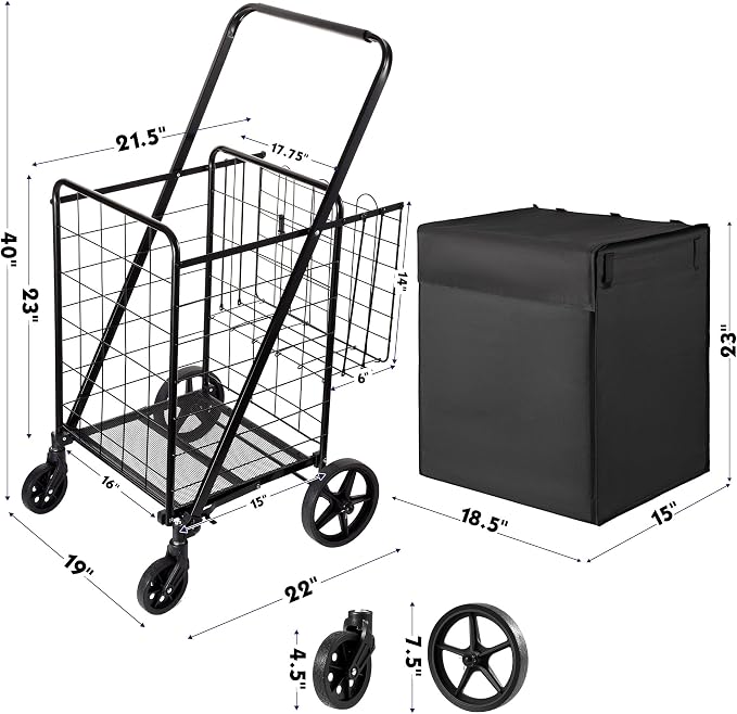 BIEAMA Folding Shopping Cart - Image 3