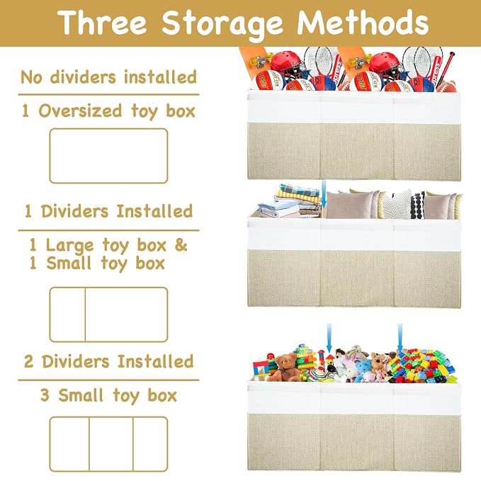 Large Toy Box Chest, Toy Storage Organizer, Storage Bins - Image 4