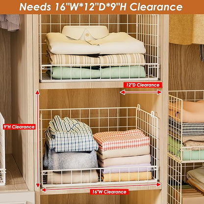 Huxitocan 6-Tier Stackable Closet Organizers and Storage Basket - Image 3