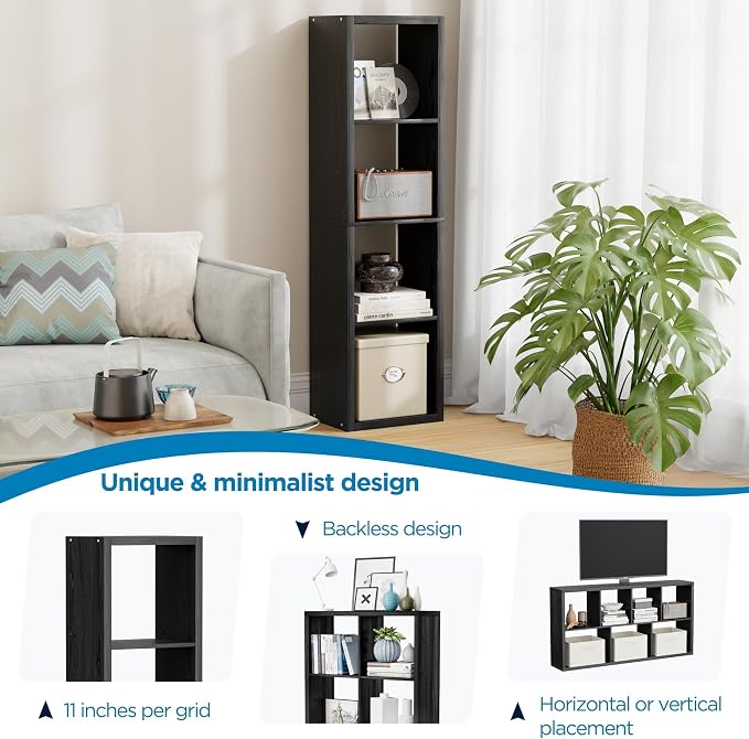 4 Cube Storage Organizer Single Row, Cube Shelf - Image 6