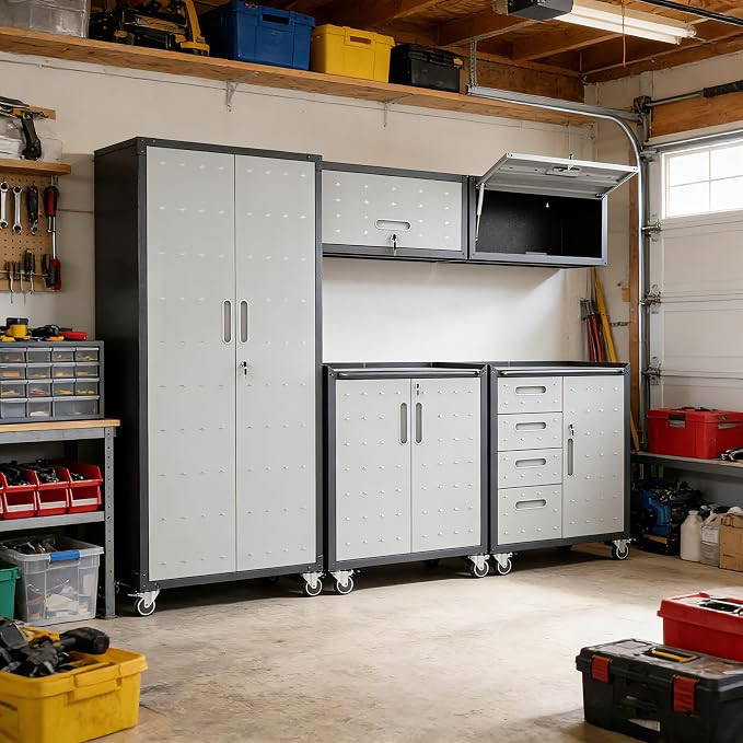 Garage Cabinet System | Heavy Duty Steel All-in-One Modular Garage Cabinet Set - Image 9
