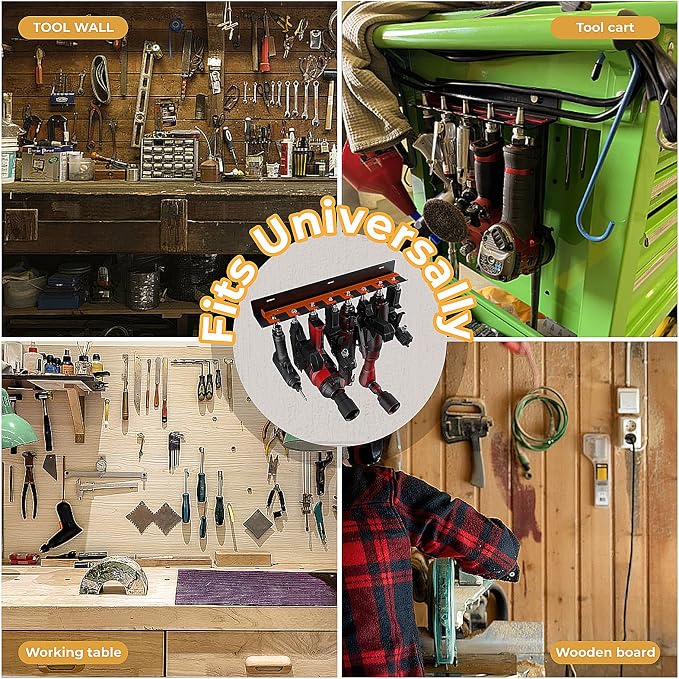 Air Tool Holder, Air Tool Rack for Garage Walls and Tool Cart Storage - Image 7
