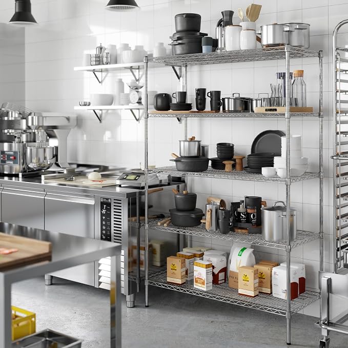 21" Deep x 48" Wide x 74" Height Wire Shelving Kit | 5-Tier | NSF Commercial - Image 6