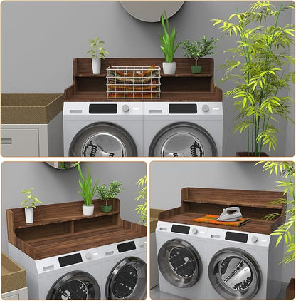 2-Tier Washer Dryer Countertop, Wood Laundry Countertop - Image 5
