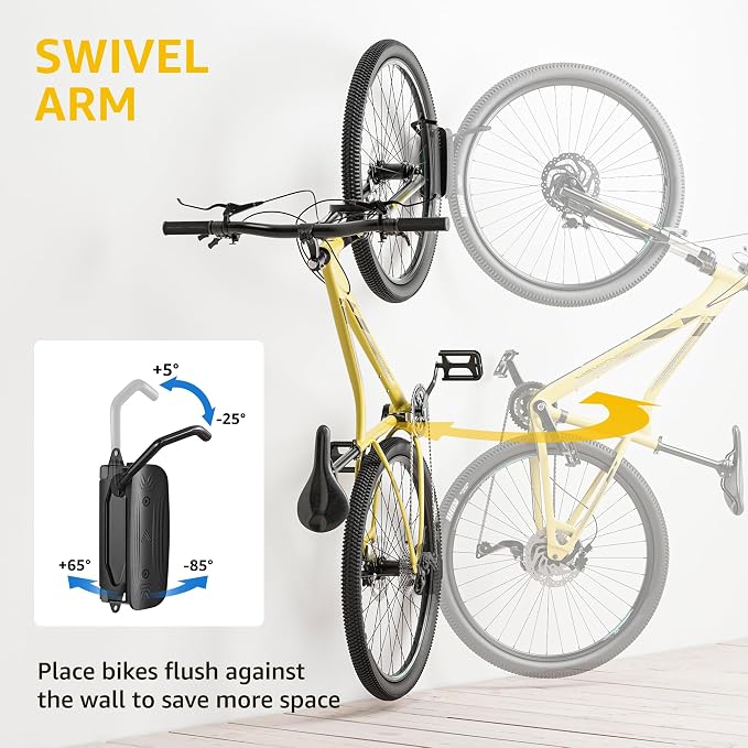 monTEK Swivel Bike Wall Mount, Bike Hangers - Image 3