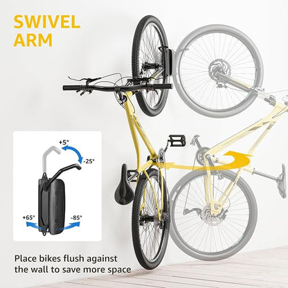 monTEK Swivel Bike Wall Mount, Bike Hangers - Image 3
