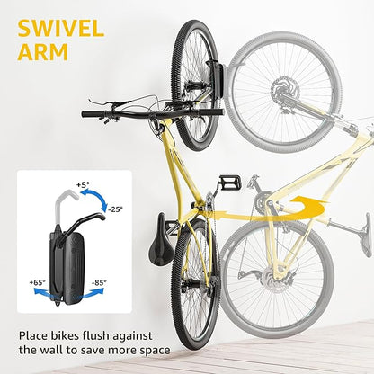 monTEK Swivel Bike Wall Mount, Bike Hangers - Image 3
