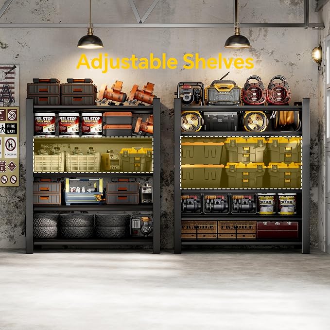 CJF Adjustable Garage Storage Shelves, 5-Tier Garage Shelving Heavy Duty - Image 7