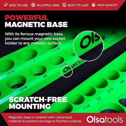 Olsa Tools Magnetic Socket Organizer | 3 Piece Socket Holder Kit | 1/2-Inch - Image 4