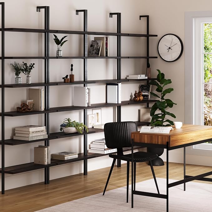 Nathan James Theo 6-Shelf Tall Bookcase, Wall Mount Bookshelf - Image 3