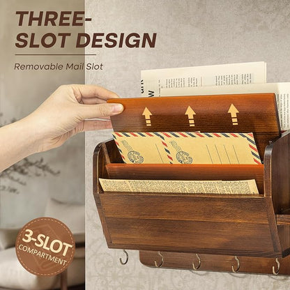 Rebee Vision Pine Wood Key Holder Wall Mount - Image 3