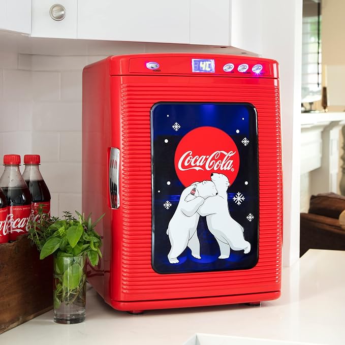 Coca-Cola 25L Retro Mini Fridge Polar Bear Design Portable Cooler/Warmer - Image 2