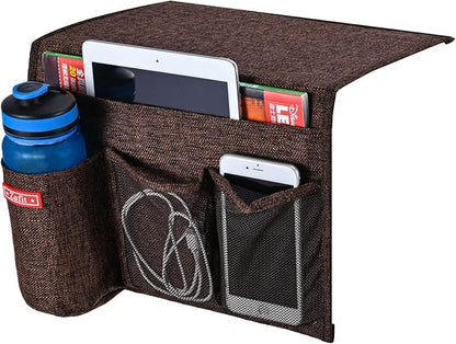 Zafit Linen 4 Pockets Bedside Caddy, Bedside Storage Organizer - Image 2