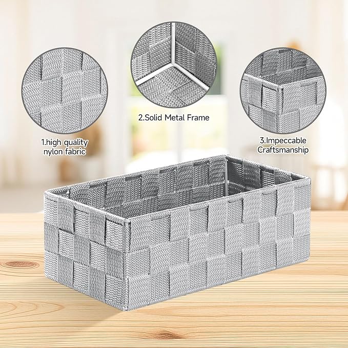 Posprica Small Baskets for Organizing Woven Storage for Shelves, Decorative - Image 3