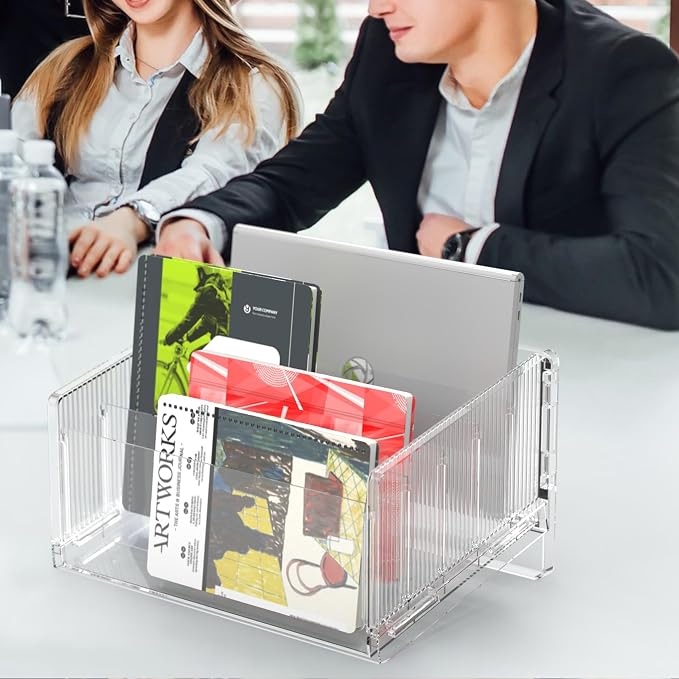 File Sorter Organizer, 5 Sections Acrylic Letter Tray - Image 7