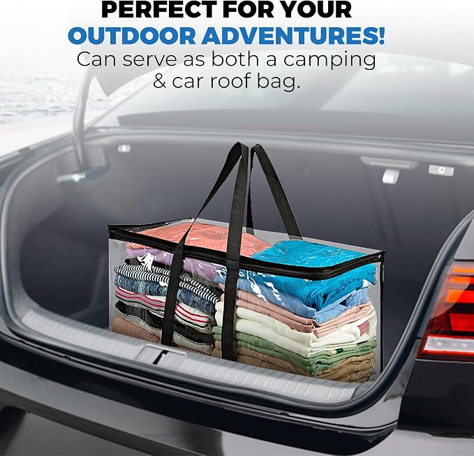 2 Pack Clear Large Moving Bags, Heavy Duty Storage Bags, College Totes - Image 6