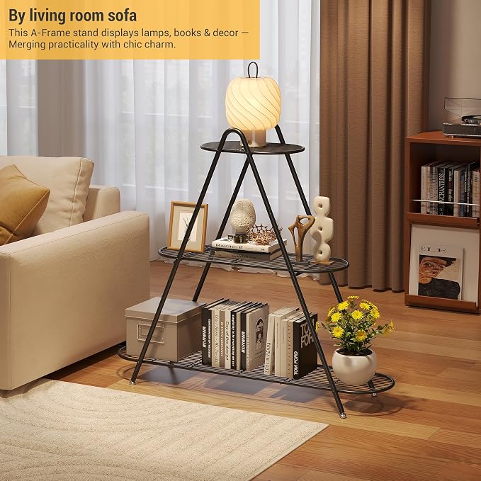 3-Tier Plant Stand Metal Plant Rack Shelf Heavy Duty Indoor Outdoor Shoe Shelf - Image 5