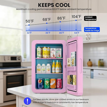 22L/30Cans Mini Fridge for Bedroom, 12v DC Portable Cooler & Warmer, Mini - Image 4