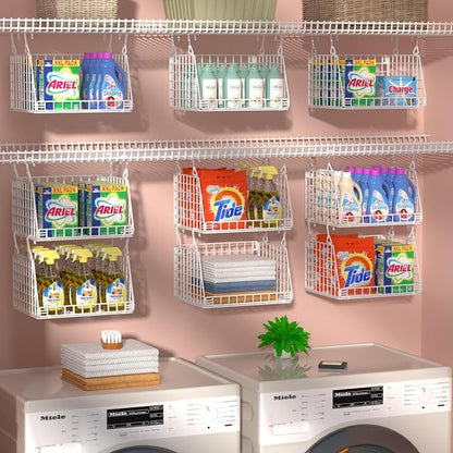 PUPPYCUTE 3-Pack Laundry Room Organization and Storage, Hanging Wire Basket - Image 2
