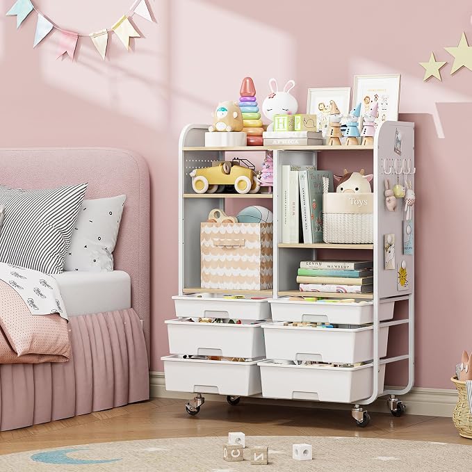 6 Drawers Rolling Storage Cabinet - Image 2