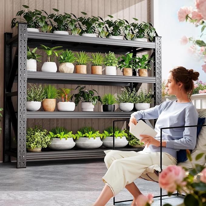 6000LBS Heavy Duty Storage Shelves, 4 Tier Adjustable Garage Shelving Unit - Image 9