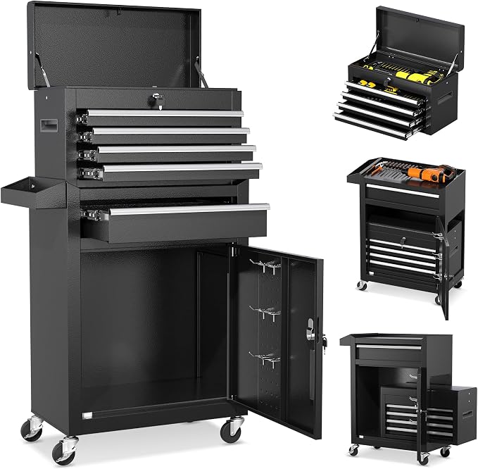 INTERGREAT Rolling Tool Chest, 5-Drawer Tool Box Organizer w/Lockable Wheels & by INTERGREAT