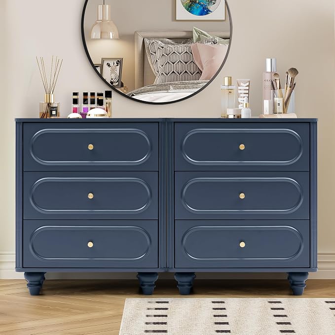3 Drawer Fluted Dresser for Bedroom, Mid Century Modern Chest of Drawers - Image 8