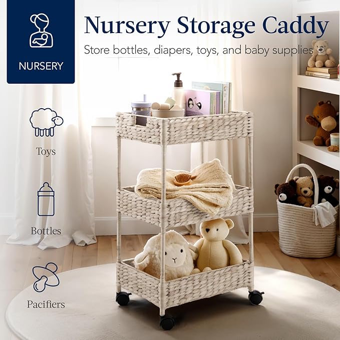 Best Choice Products 3-Tier Water Hyacinth Rolling Nursery Caddy w/Wheels - Image 4