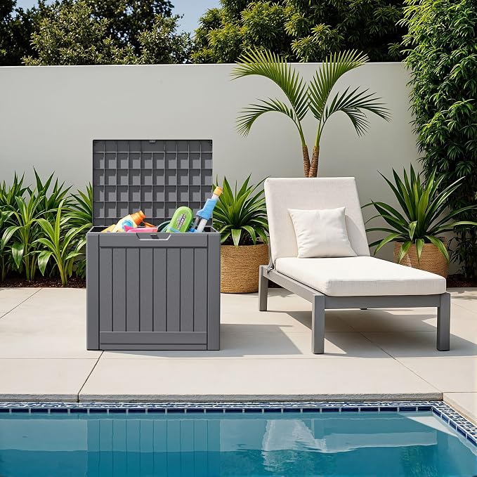 Flamaker Resin Deck Box 40 Gallon Waterproof Outdoor Storage Box | Indoor - Image 2