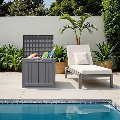 Flamaker Resin Deck Box 40 Gallon Waterproof Outdoor Storage Box | Indoor - Image 2