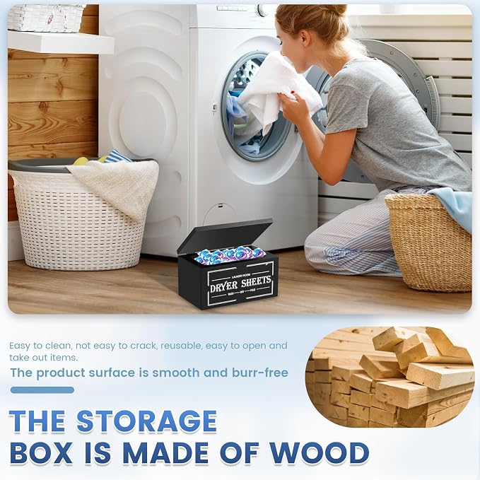 Dryer Sheet Holder and Lid, Dryer Sheet Container, Laundry Pods Dispenser - Image 6