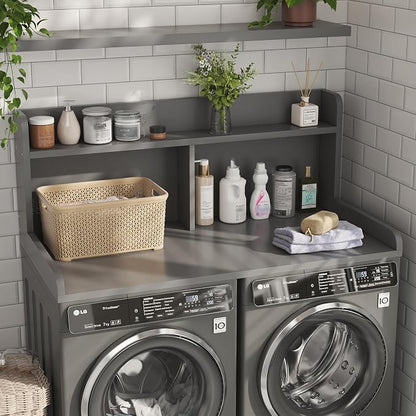 2-Tier Washer Dryer Countertop, 18.5" Raised Height Laundry Countertop - Image 2