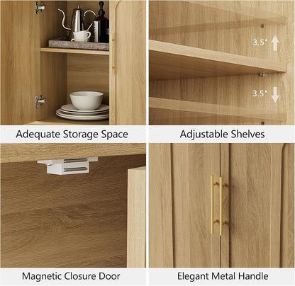 FORTUNETEC 67" Sideboard Buffet Cabinet - Image 4