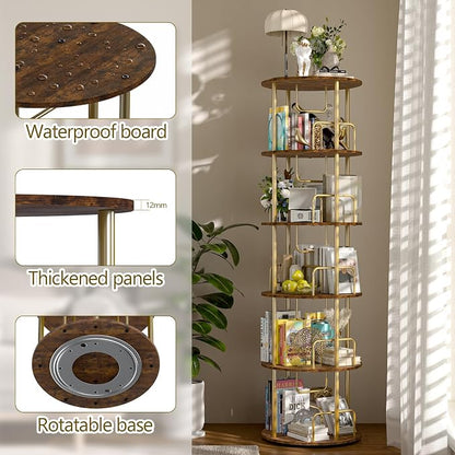 360° Rotating Bookshelf, Revolving Bookcase - Image 5