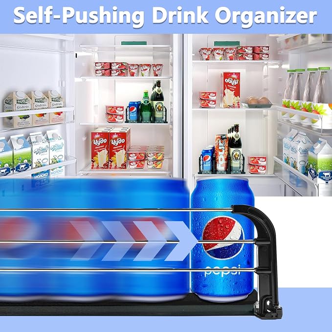 Drink Organizer for Fridge, Soda Can Dispenser for Fridge, Refrigerator Drink - Image 2