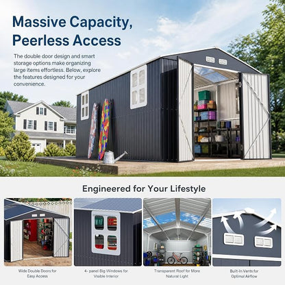 10x16 FT Metal Storage Shed - Image 2