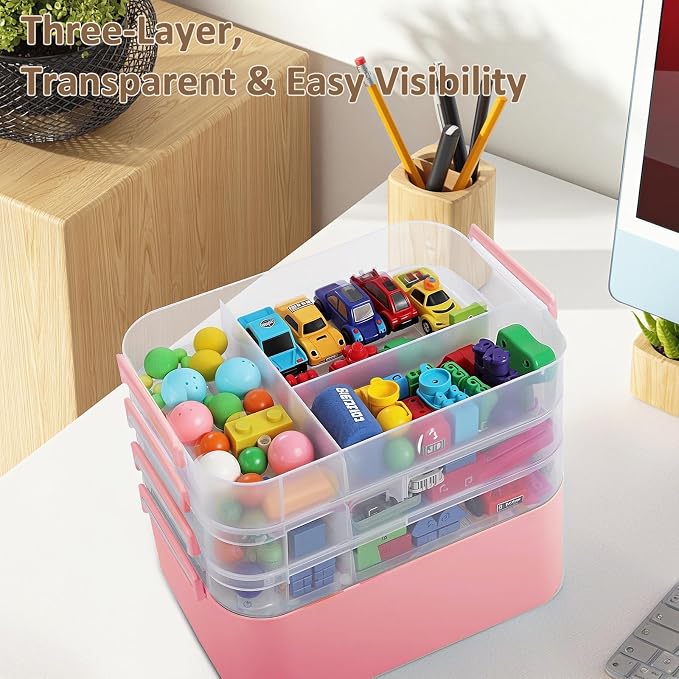 Gifhomfix 4-Layer Plastic Craft Organizers and Storage Box - Image 3