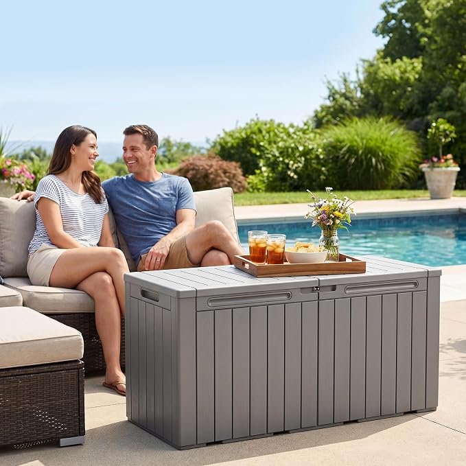 110 Gallon Deck Box Outdoor Indoor Waterproof Storage Box - Image 3