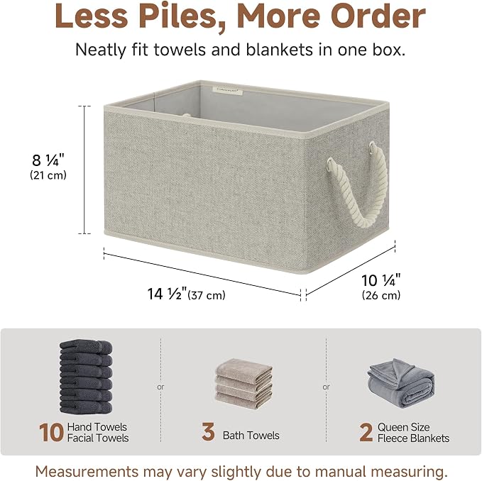 StorageWorks Storage Baskets for Shelves, Foldable Fabric Closet Storage Bins - Image 4